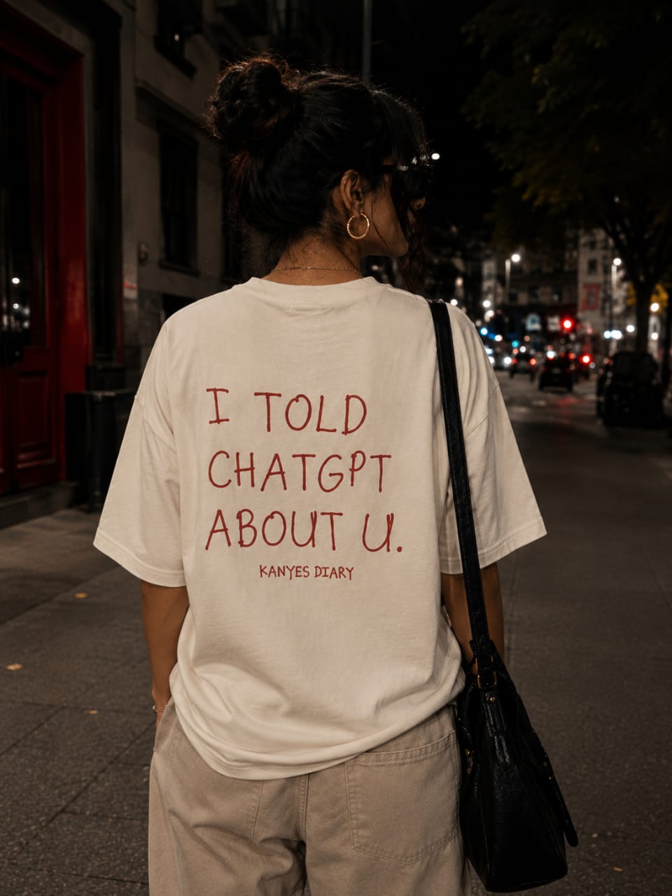 “I Told ChatGPT About You – Oversized Graphic Tee”.