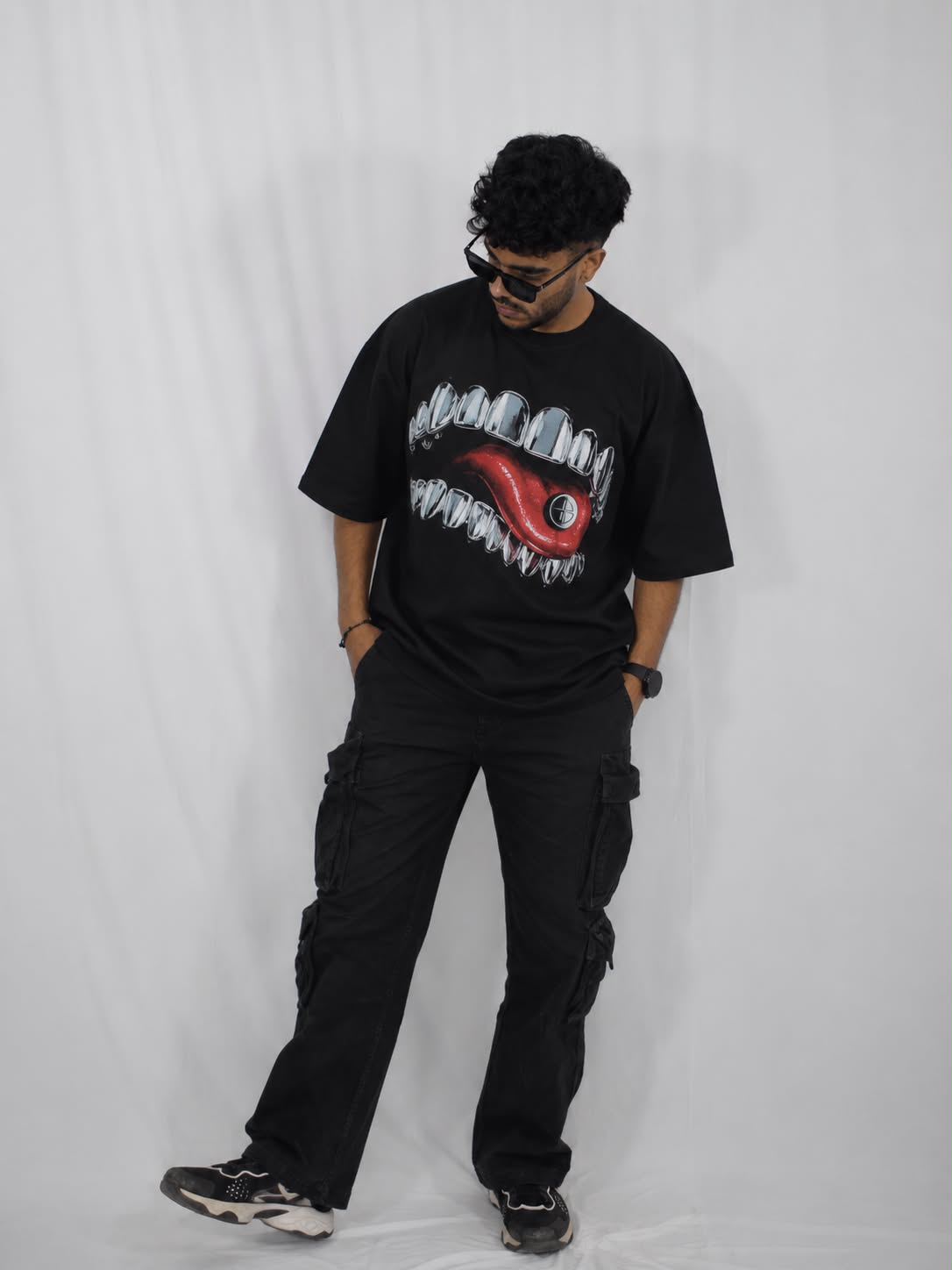 “Midnight Fang Oversized Graphic T-Shirt”