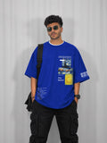 “Blue Horizon Oversized Graphic Tee”