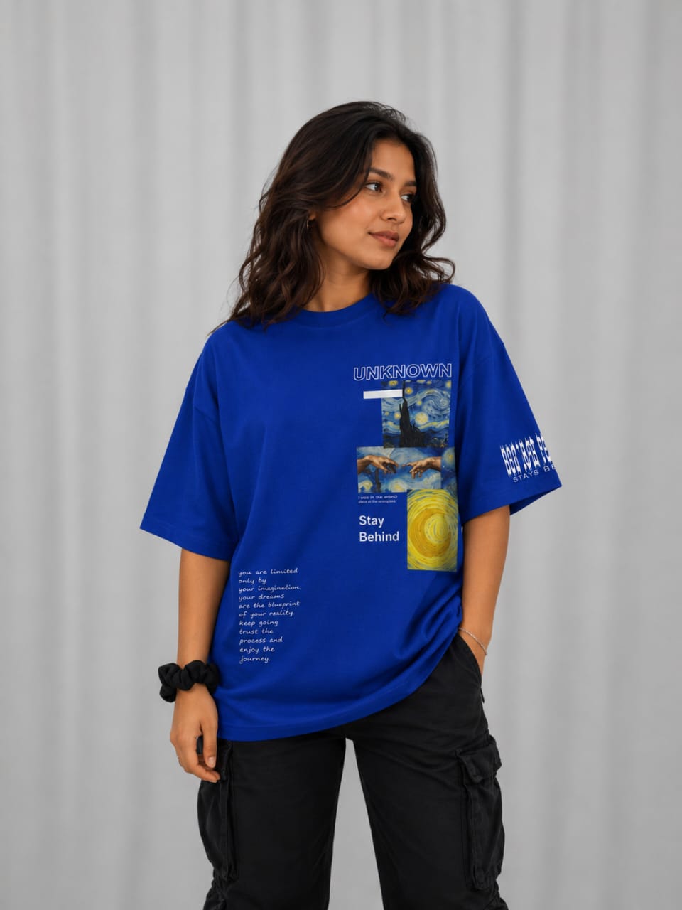 “Blue Horizon Oversized Graphic Tee”