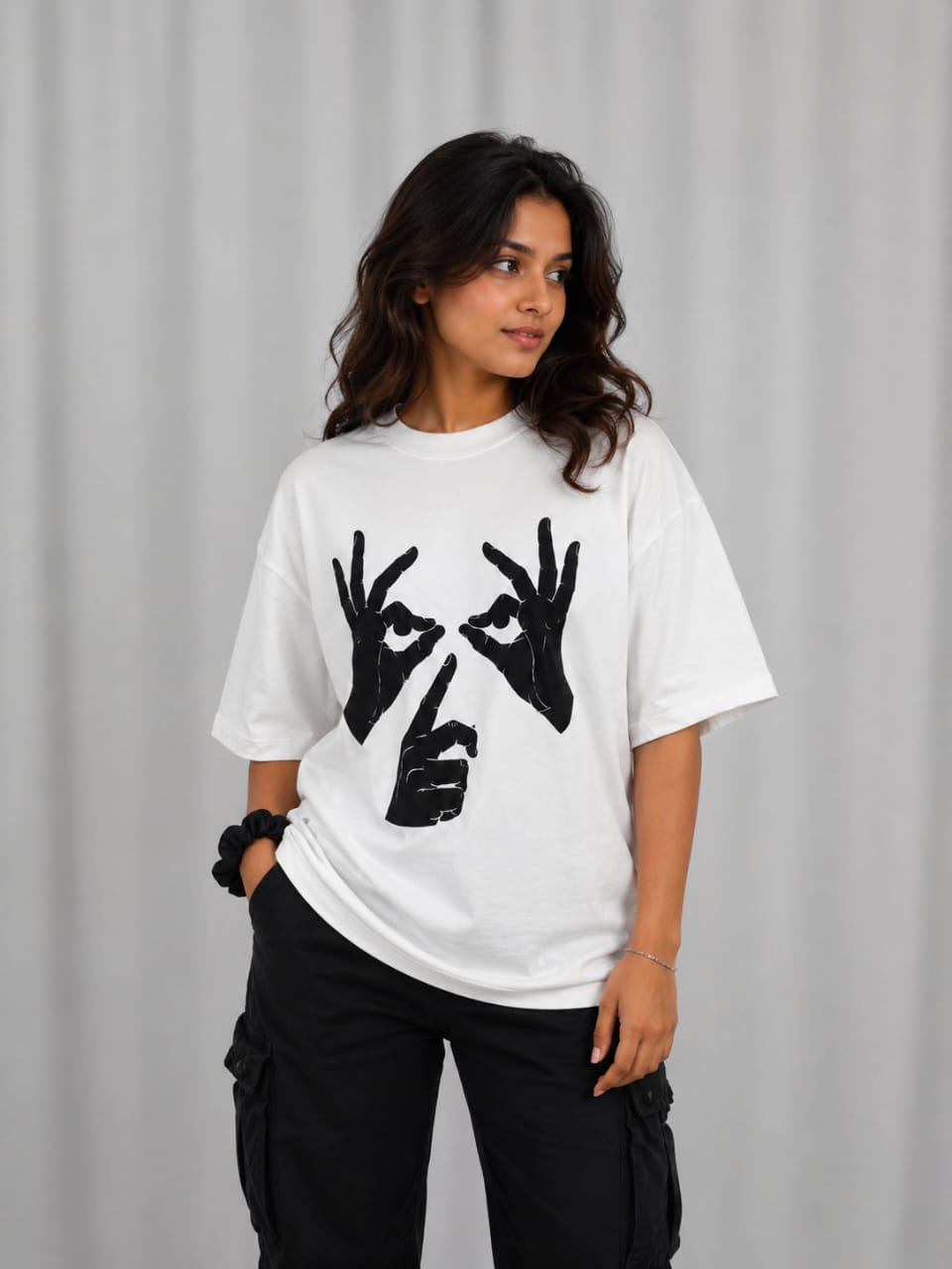 “Silent Signals Oversized Graphic Tee"