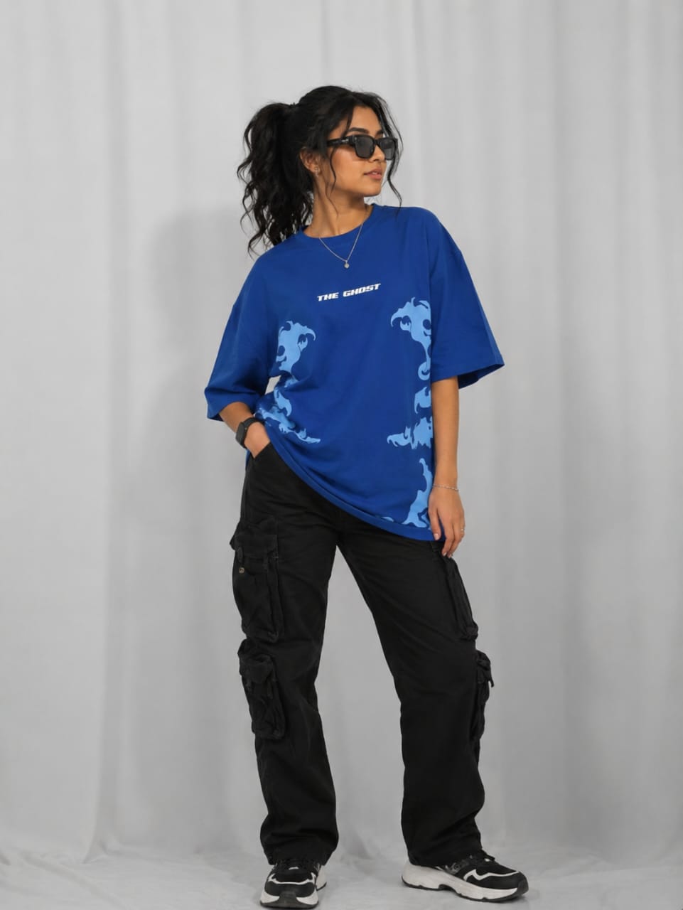 “Azure Phantom Oversized Tee''