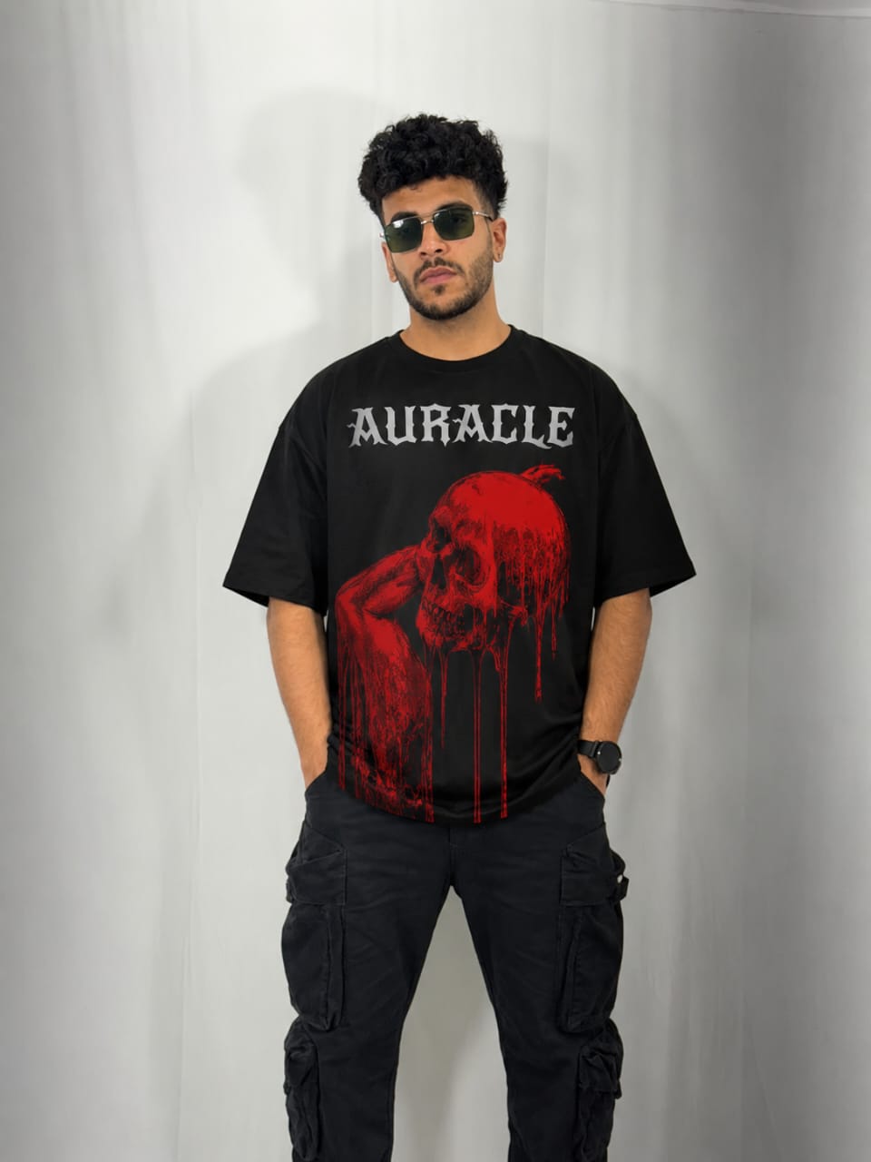 Crimson Skull Oversized Graphic T-Shirt 🔥