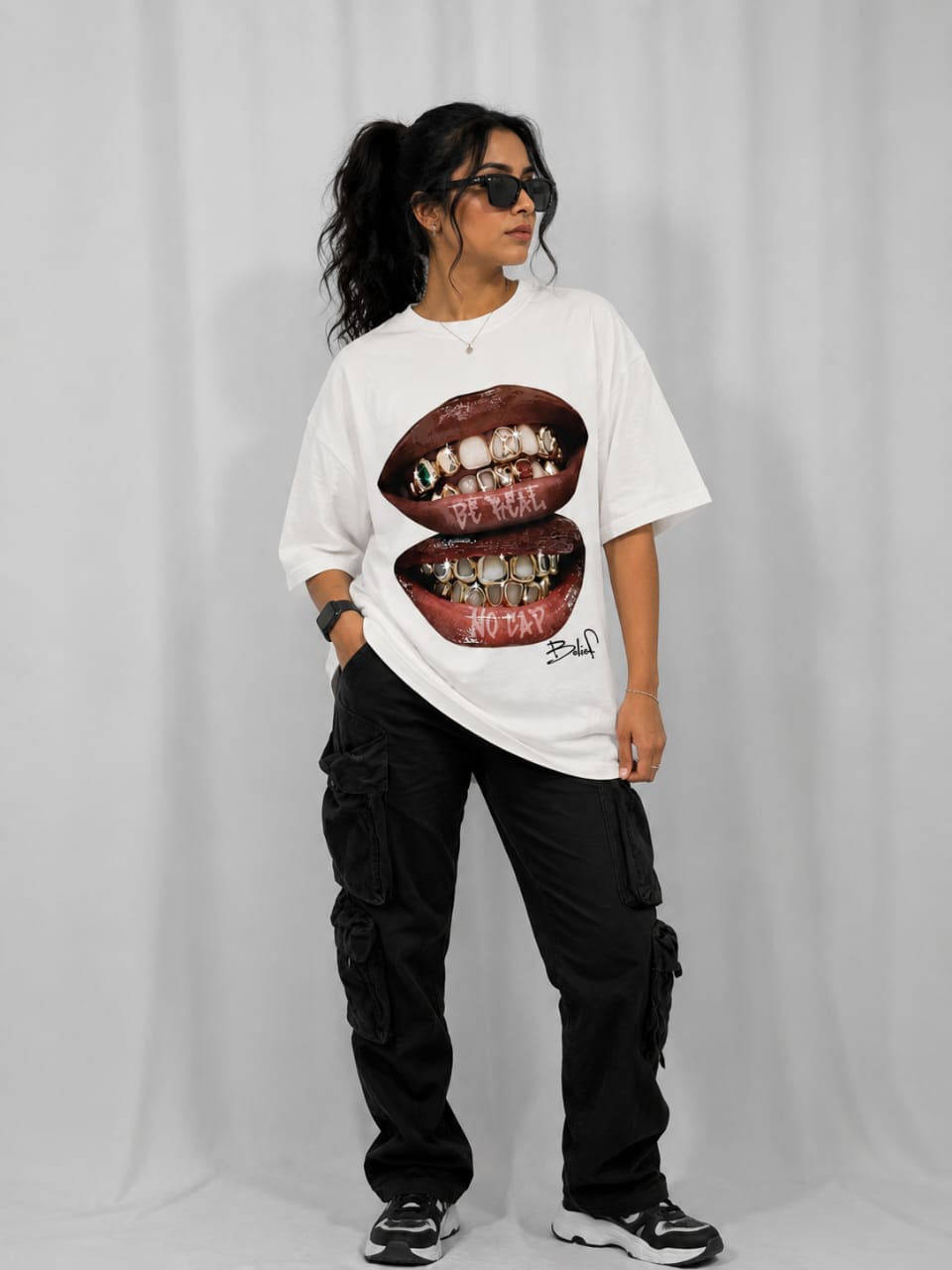 Gold Bite Oversized Graphic T-Shirt